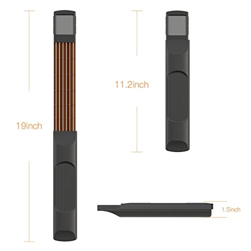 Jahh Pocket Guitar Wood+Plastic Portable With Screen Display Finger Exerciser Train Practice Tool For Beginners (Color : Black, Size : As Shown) #TOP1