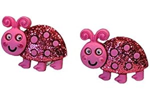 Pink Ladybug Clip-On Earrings