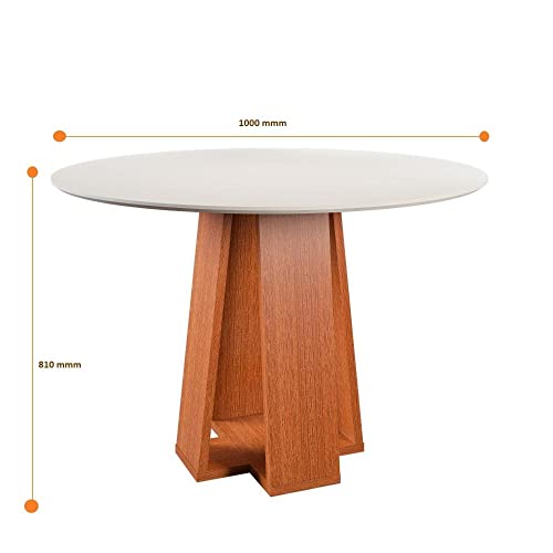 Conjunto Sala de Jantar 1 Mesa Redonda com 4 Cadeiras Beatriz Espresso Móveis