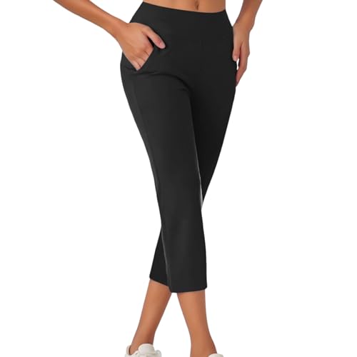 Capri yoga femme anti-glissement taille haute slim avec poches utiles
