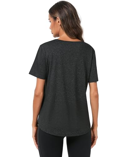 Terecey Camiseta Deportiva Mujer Manga Corta Camisetas Fitness de Secado Rápido Top Transpirable para Entrenamiento Running y Ocio en Gimnasio Exterior y Casa - imagen 4