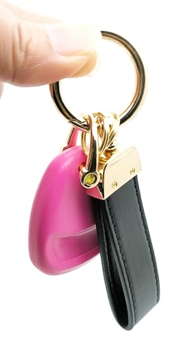 Image of Leather Wristlet Keychain Car Key Chain Holder with Anti-Lost D Ring, Key Fob Wristband for Women