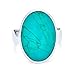 Bling Jewelry Grande Lunetta Ovale stabilizzata Turchese Fashion Statement Ring 925 Sterling Silver