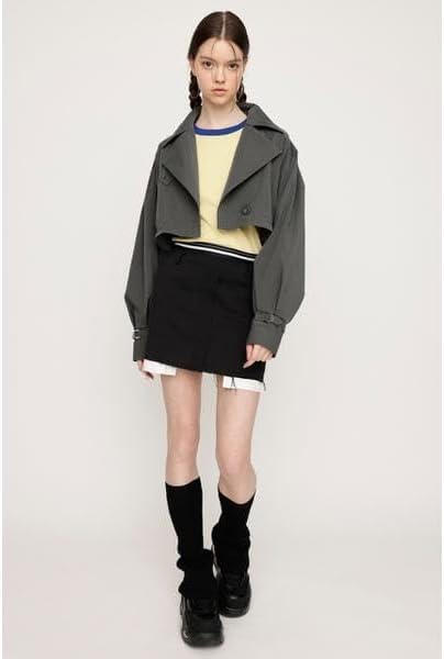 Amazon | [スライ] CROP VOLUME TRENCH ジャケット BLU FREE