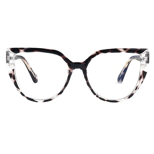 Image of Zeelool Stylish Oversized Cat Eye Blue Light Blocking Glasses for Women Joyce JGT550502-07 Tortoise