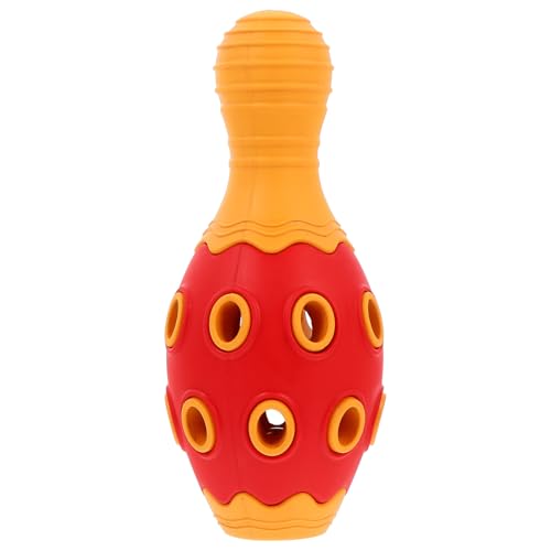 HANABASS Pelota para Perros Masticable Resistente Sonido Color Naranja Rojo Juguete Dispensador de Premios para Cachorros Entrenamiento y Cuidado Dental Goma Segura para Mascotas