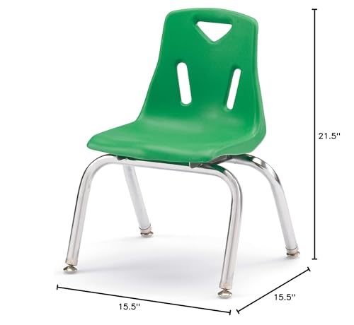 Image of Berries Jonti-Craft 8142JC1119 Stacking Chair with Chrome-Plated Legs, 12 inch Height, Green