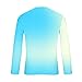 Mens Long Sleeve Shirts Fashion Gradient Color Print Pullover Top Workout Tee Shirt Fall Fashion Sports Sweatshirts Sky Blue