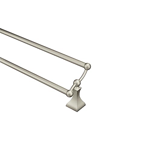 Moen DN8322BN Retreat 24-Inch Wall Mount Bathroom Double Towel Bar, Brushed Nickel by Moen - Used condition - US$32.92