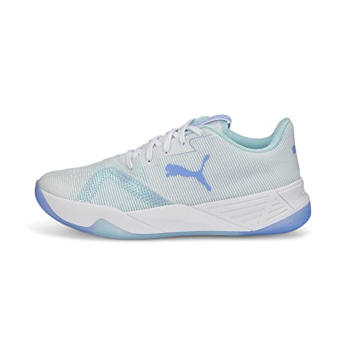 PUMA Mixte Accelerate Turbo Nitro II W+ Chaussure de Terrain intérieur, White-Elektro Purple-Light Aqua, 42.5 EU