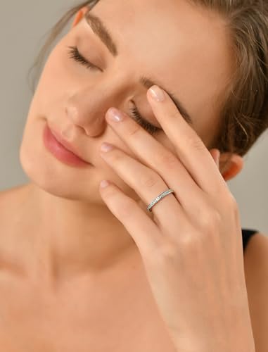 YL Women's Stackable Ring 925 Sterling Silver Eternity Bands Birthstone Stacking Rings3