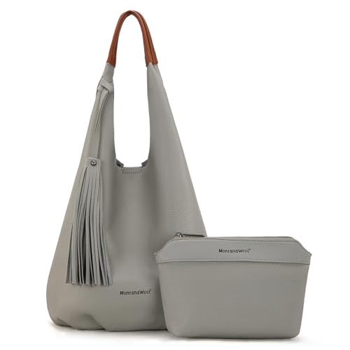 Montana West Bolsas Hobo para mulheres, bolsas de ombro e alça superior, A - cinza