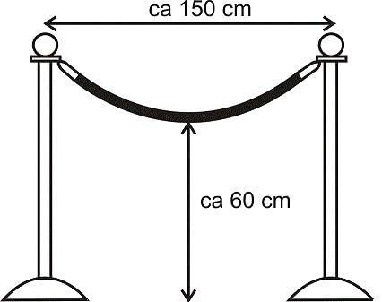 Rope & Post Barrier Kit (6x Brass Barriers + 4x Red Ropes)