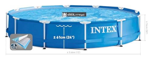 Intex 28210NP - Piscina con telaio in metallo, 366 x 76 cm, colore: blu - Immagine 4