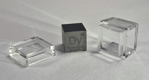 Image of 0.39 inch 10mm Dysprosium Metal Cube Dy up to 99.99% Pure Periodic Table Element Engraved Density Collection Science Education Display Block Cube + Acrylic Case Box - 1PC