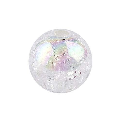 50 Perle Crackle con Effetto Vetro | Bianco