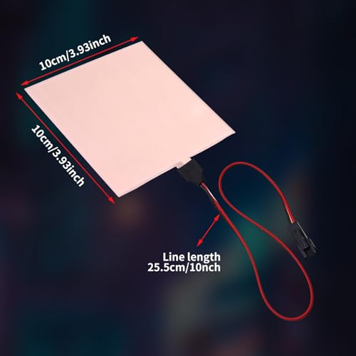 Image of Electroluminescent Panels, EL Panels light, EL Sheets 10 cm x 10 cm (3.93 inch x 3.93 inch) ON /Slow Flash /Fast Flash,4Pack (4, White, 10cm*10cm)