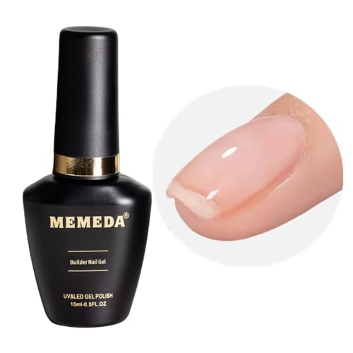 MEMEDA Builder Nail Gel, 7-in-One Clear Builder for Nails, LED Lamp Cured Color Base Coat Strengthener Thickening Extension Rhinestone Glue Gel Polish in a Bottle for DIY Home Salon Gift