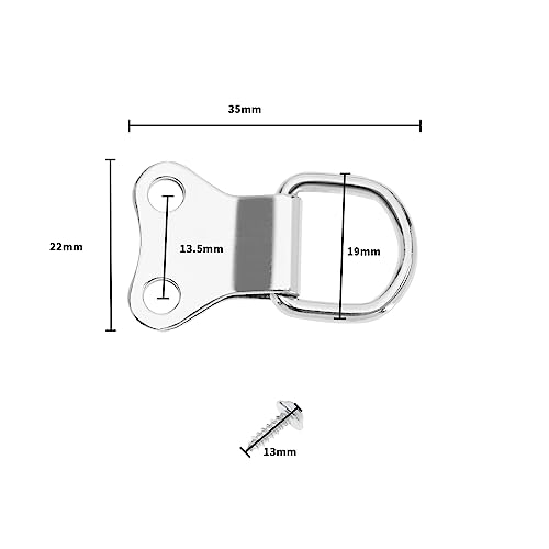 Image of 50PCS D-Ring Picture Frame Hanging Hook Double Hole Photo Frame Hangers with Screws Wall Bracket Hanger for Picture Hanging Silver-Plated 3.5x2.2cm