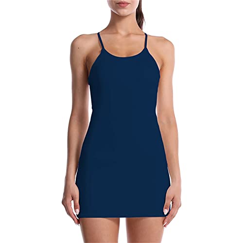 Robe de tennis à poche et yoga sans manches pour femme