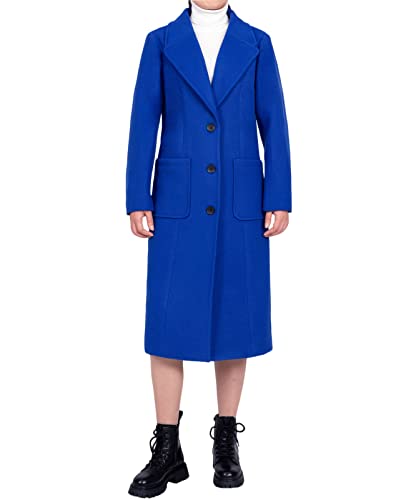 Image of Bonnorth Womens Blue Long Winter Coats for Women Fall Business Pea Coat for Women Dressy Jacket Coats with Pockets Blue M