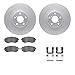 Dynamic Friction Company Front Geospec Brake Rotors with 5000 Euro Ceramic Brake Pads includes Hardware 4612-13025
