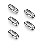 LICQIC Roller Blind Cord Connector Clips, Replacement Pull Ball Chain Connector fits 4.5mm Roller, Roman and Vertical Blinds, 5 Pack Stainless Steel