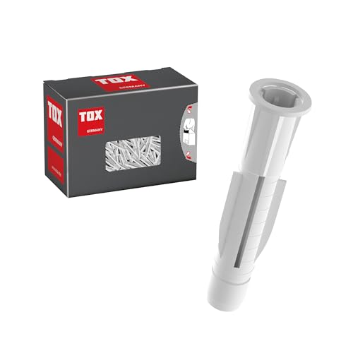 TOX universalplugg TRIKA 6/36, pålitlig fastsättning i nästan alla byggmaterial, enkel montering, vridsäker och pluggkåpan skyddar ytan, 50 stycken i kartong, 01119081