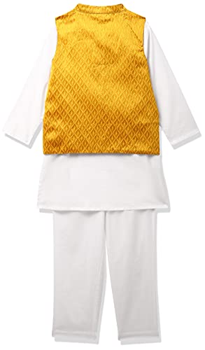 Image of Amazon Brand - Jam & Honey Cotton Boy Festive Nehru Jacket, Kurta And Pyjama Set Which Is Both Comfortable And Stylish