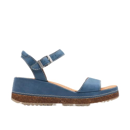 Clarks - Womens Kassanda Lily Sandals, Color Blue Nubuck, Size: 6 UK Wide