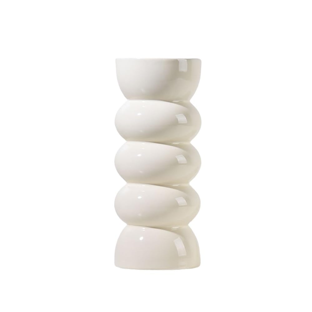 Vase en céramique pour composition florale simple et décoration de table à manger maison
