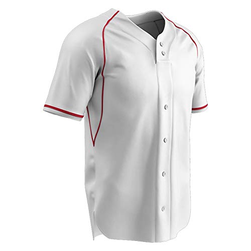 Maillot de baseball Champro pour homme en tissu respirant blanc taille M