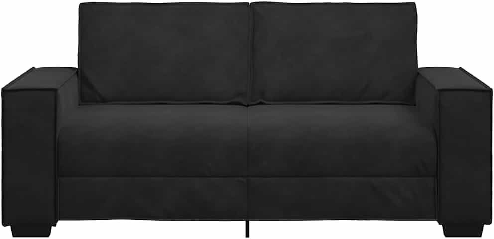 vidaXL 2-Seater Sofa Black Velvet, Metal, Plywood, Solid Wood