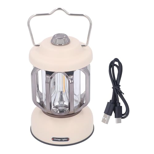 Lanterne de camping rétro 175x112mm en ABS avec 3 modes et luminosité réglable