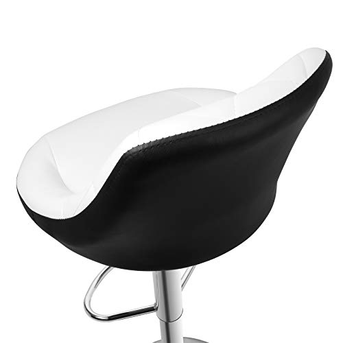 Magshion Pu Leather Air Lift Bar Stool Adjustable Home Counter Stool Set Of 2 Black And White #TOP3