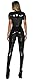 FEOYA Damen Hosenanzug Overall Slim Fit Catsuit aus Lackleder Lederoverall für Damen Langer Overall Bodysuit Nachtwäsche CLUB Kostüme Catsuit Catwomen mit Frontreißverschluss