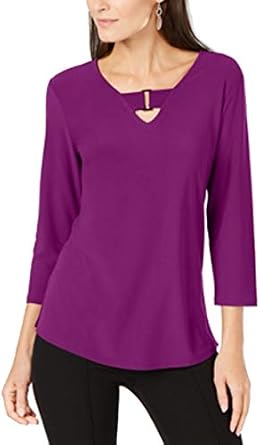 Alfani Petite Buckle-Detail Tunic