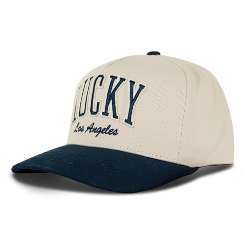 Image of Lucky Brand Snapback Hat | Adjustable | Baseball Cap | Retro | American Heritage | 5 Panel Design | Cotton Canvas