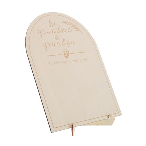 ibasenice Wooden Baby Announcement Sign Plate Milestone Photo Frame for Newborn Birth Announcement Decor