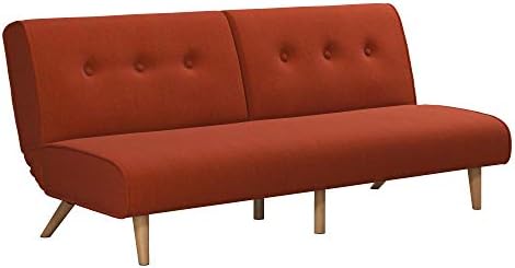 Novogratz Palm Springs Split Futon, Persimmon Orange Linen
