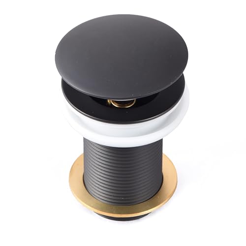 Image of Pop Up Floor Coupling|Drainer Trap|5 Inch|Full Thread|Waste Coupling|Anti Cockroach Foul|Ideal For: Floor|Kitchen|Sink|Bathroom|Wash Basin|Material: Brass|Color: Black|Set Of 1