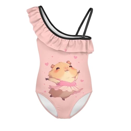 Image of Girls Swimsuit One Piece Ruffle Swimsuit Non-Slip Straps UPF 50+ for Girls Size 3-14 Years