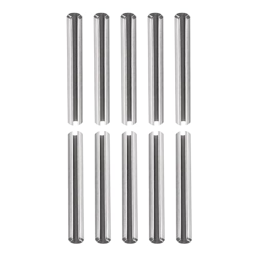 DTGN 3mmx35mm(DxL) Slotted Spring Pin - 50Pack - Good for Home Machine Fastener - 304 Stainless Steel Spring Dowel Tension Roll Pin - Silver