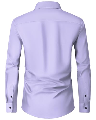 Image of Alimens & Gentle Men's Dress Shirts Long Sleeve Wrinkle Free Stretch Business Casual Wedding Button Down Shirt