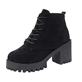 Platform Combat Boots for Women Fashion Faux Suede Side Zipper Chelsea Ankle Boots Fall Winter Cross Country Shoes