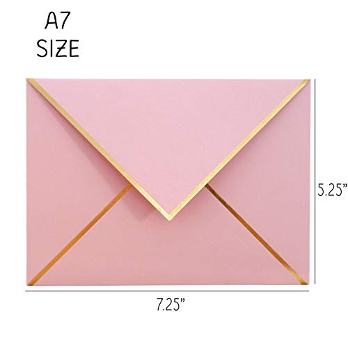 A7-Envelopes-25-Pack-V-Flap-Foil-Border-Luxury-Mailing-Envelopes-for-5-x-7-Cards-for-Wedding-Invitations-Baby-Shower-Photos-Graduation-Birthday-Bridal-Shower-525-x-725-Pink