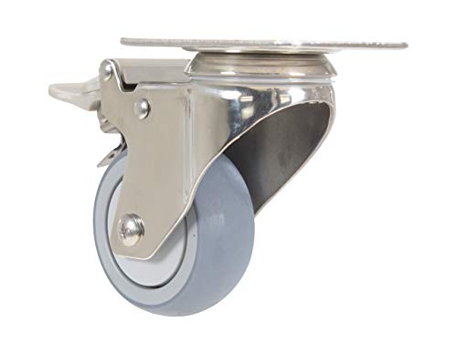 Roulette pivotante caoutchouc thermoplastique Vestil avec frein 76mm