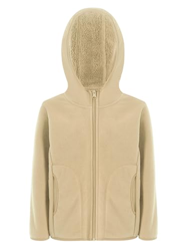 Kids Boys Girls Long Sleeve Fleece Hooded Jacket Winter Coat with Pocket Winter Outerwear Athletic Causal Wear