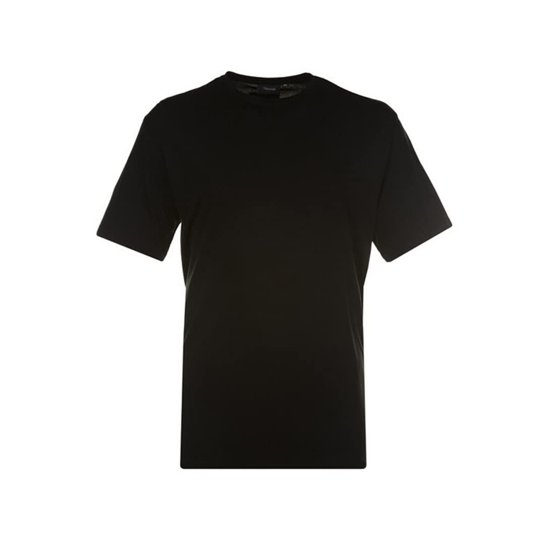 Espionage Mens Adults Kingsize Big Size Crew Neck Round Plain T-Shirt Short Sleeve 4XL Black (T015)