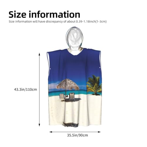 Poncho à capuche Jamaica Beach été en microfibre surf natation - 4